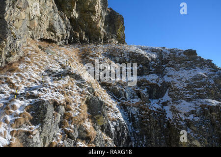 Winter in alten Berg, Bulgarien. Weg zur botev Peak Stockfoto