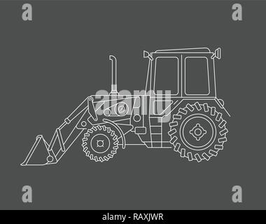 Bagger vector Zeichnen auf einem grauen Hintergrund. Stock Vektor