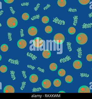 Nahtlose Muster aus Doodle Blumen. Vector Illustration auf farbigen Hintergrund. Stock Vektor
