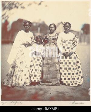 [Gruppe von betsimisaraka Frauen], Désiré Charnay, Französisch, 1828 - 1915, Madagaskar, Afrika, 1863, Eiweiß Silber drucken Neuerfundene Stockfoto