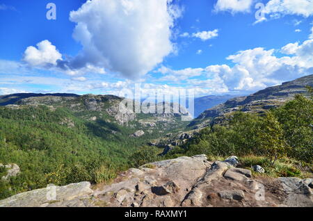 Preikestolen von lysefjord in Norwegen im Sommer Stockfoto