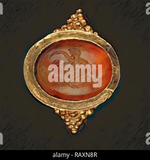 Ring, Unbekannt, Römische Reich, 250 - 400, Gold, Karneol, Objekt: H: 2,7 x Durchm.: 2,9 cm (1 1/16 x 1 1/8 in.), Objekt neuerfundene Stockfoto