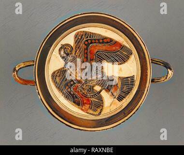 Lakonian Black-Figure Kylix, der Jagd Maler zugeschrieben, Griechisch (Lakonian), aktiv 565 - 530 v. Chr., Sparta, Griechenland neuerfundene Stockfoto