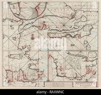 Sea Chart auf den nordöstlichen Teil der Ägäis, das Marmarameer und den Bosporus, drucken Teekocher: Anonyme neuerfundene Stockfoto