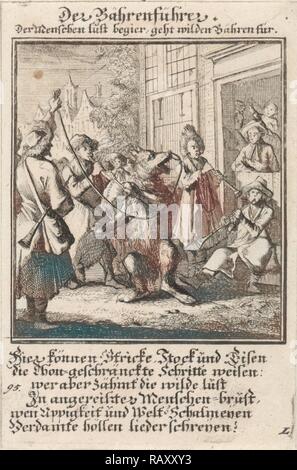 Dompteur, tamer, animal trainer, Caspar Luyken, Anonym, 1711. Neuerfundene durch Gibon. Klassische Kunst mit einem modernen Touch neuerfundene Stockfoto