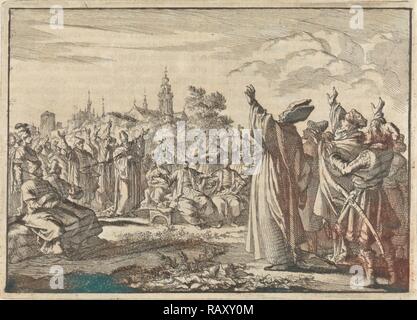 Das polnische Parlament, in denen eine Partei verkündet August II. Der starke als König und die andere Partei verkündet François neuerfundene Stockfoto