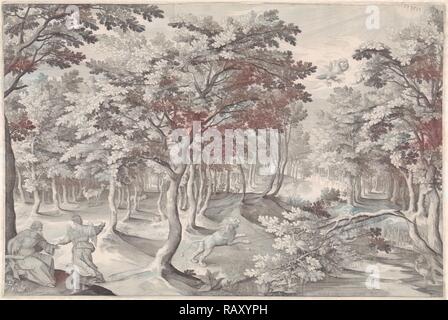 Fünfte Vision von Esra, Nicolaes de Bruyn, 1613. Neuerfundene durch Gibon. Klassische Kunst mit einem modernen Touch neuerfundene Stockfoto