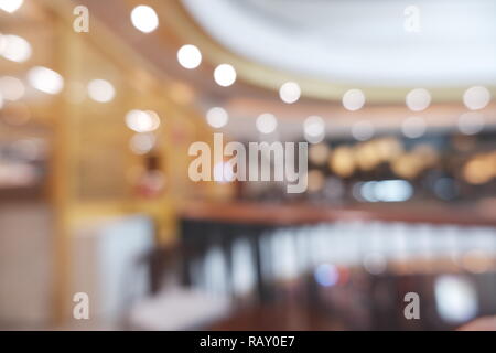 Verschwommenes Foto von Shopping Mall bokeh Hintergrund. Stockfoto