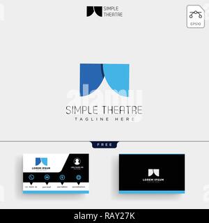 Theater einfaches Logo template Vector Illustration und Business Card Design Stock Vektor
