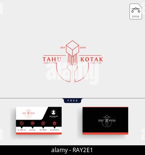 Löffel, Gabel restaurant logo template Vector Illustration und Business Card Design Stock Vektor