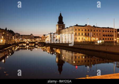 Göteborg City Hall und der Deutschen Kirche. Göteborg, Vasstergotland und Bohuslan, Schweden. Stockfoto