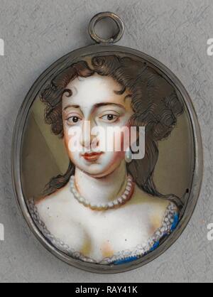 Maria Stuart, 1662-95, Frau von Willem III., Kreis von Charles Boit, 1689-1727, Porträt Miniatur. Neuerfundene Stockfoto