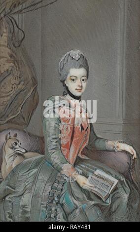 Frederika Sophia Wilhelmina, 1751-1820, Prinzen von Preußen, Ehefrau von Prins Willem V, Anonym, C. 1770. Neuerfundene Stockfoto