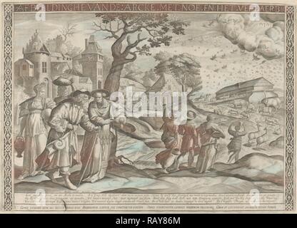 Einschiffung der Arche Noah, Jan van Londerseel, Claes Jansz. Visscher (II), Nicolaes Visscher (I), 1585 - 1625 überarbeitet Stockfoto