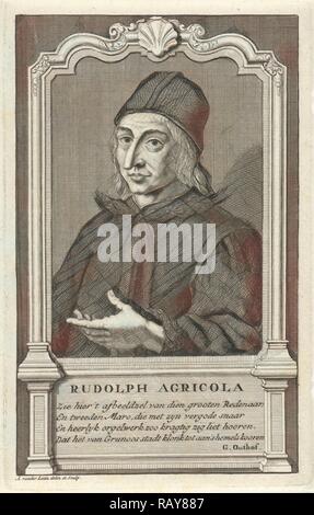 Portrait von Rudolf Agricola, Adolf van der Laan, 1694 - 1755. Neuerfundene durch Gibon. Klassische Kunst mit einem modernen Touch neuerfundene Stockfoto