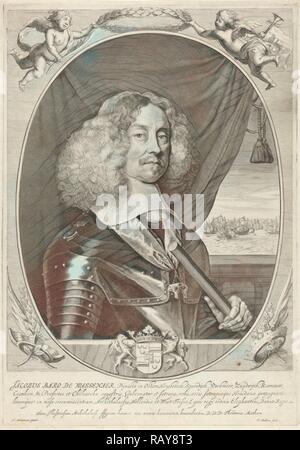 Portrait von Jakob Baron von Hannes Heer van Wassenaer Obdam, drucken Teekocher: Theodor Matham, Adriaen Hanneman, 1658 - 1676 überarbeitet Stockfoto