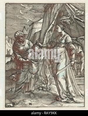 Judith mit dem Haupt des Holofernes, Anonym, Christoffel van Sichem (I), 1600 - 1610. Neuerfundene durch Gibon. Klassische neuerfundene Stockfoto