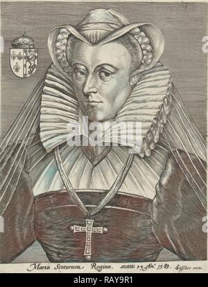 Portrait von Königin ich Maria Stuart von Schottland, Claes Jansz. Visscher II, 1583 und/oder 1596-1652. Neuerfundene Stockfoto