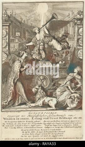 Allegorie auf den Tod von Wilhelm III., König von England, Pieter van den Berge, Anonym, 1702-1704. Neuerfundene Stockfoto