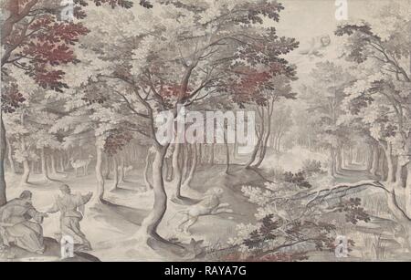 Fünfte Vision von Esra, Nicolaes de Bruyn, Hugo Allard, 1608. Neuerfundene durch Gibon. Klassische Kunst mit einem modernen Touch neuerfundene Stockfoto