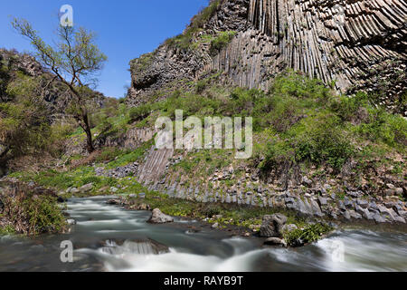 Basalt Felsformationen als Symphonie der Steine bekannt, im Garni, Armenien. Stockfoto