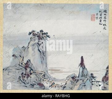Malerei, Kunst der Chinesischen finger Malerei, Landschaft China, Gao Qipei, 1700 - 1750. Neuerfundene durch Gibon. Klassische Kunst neuerfundene Stockfoto