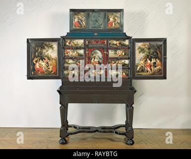 Kunst Schrank, mit mythologischen Szenen, Anonym, c. lackiert 1650. Neuerfundene durch Gibon. Klassische Kunst mit einem modernen Neuerfundene Stockfoto