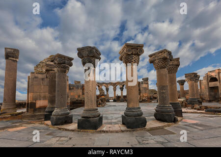 Ruinen der alten christan Tempel von Zvartnots in der Nähe von Jerewan, Armenien. Stockfoto