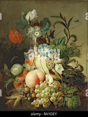 Stillleben mit Blumen und Obst, Jan Evert Morel, I, 1800 - 1808. Neuerfundene durch Gibon. Klassische Kunst mit einem modernen Neuerfundene Stockfoto