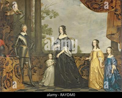 Porträt von Friedrich Heinrich, Prinz von Oranien, mit seiner Frau Amalia von solms-braunfels und Ihre drei jüngsten Neuerfundene Stockfoto