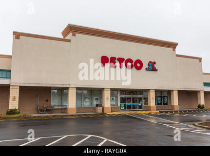 HICKORY, NC, USA-1/3/19: Petco ist ein US-Kette Einzelhändler der Tiernahrung, Zubehör und Dienstleistungen. Stockfoto