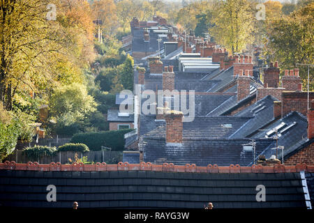 Herbst Blick über Dächer Verkauf in Gtr Manchester Stockfoto