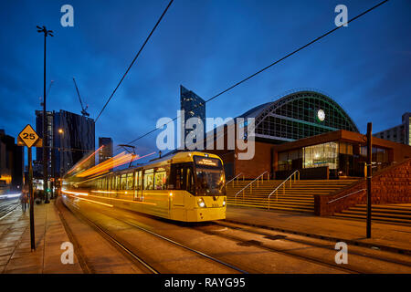 In der Nacht von Manchester Manchester Central Convention Complex, der ehemalige Hauptbahnhof und gmex Stockfoto