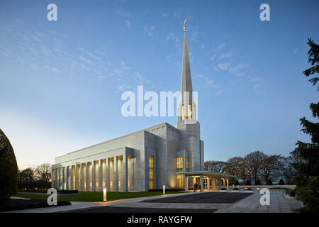 Wahrzeichen Preston England Tempel 52 der Tempel der Kirche Jesu Christi der Heiligen der Letzten Tage HLT-Kirche in Chorley, Lancashire Stockfoto