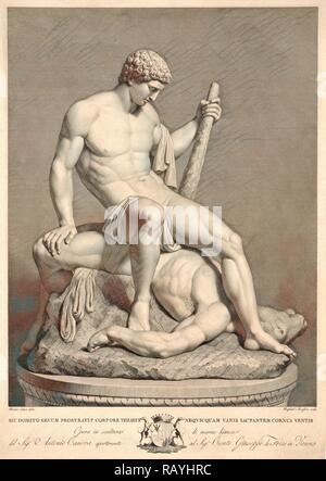 Raphael Morghen (aka Raffaello Morghen, Italienisch, 1758-1833) nach Antonio Canova (Italienisch, 1757-1822). Theseus mit Neuerfundene Stockfoto