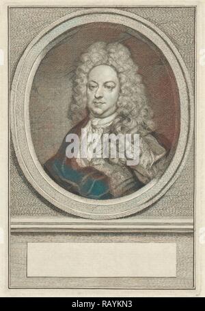 Portrait von Bruno van der Dussen, Jacob Houbraken, 1747 - 1759. Neuerfundene durch Gibon. Klassische Kunst mit einem modernen Touch neuerfundene Stockfoto