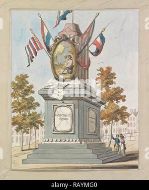 Revolution, Dekorationen auf der Place Royale, 1795, A. Verkerk, Johannes Roelof Plakat, 1795. Neuerfundene Stockfoto