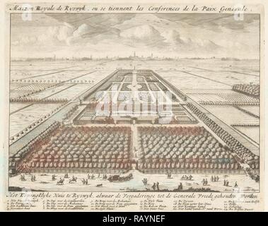 Ausblick auf die Gärten am Haus Nieu Burch in Rijswijk, 1697, Anonym, Anna Beeck, Staten van Holland en West - Neuerfundene Stockfoto