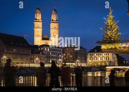 Zürich Alte Townat Weihnachtszeit, Schweiz Stockfoto