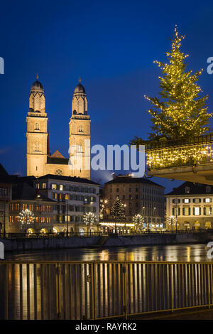 An Weihnachten Zürich, Schweiz Stockfoto