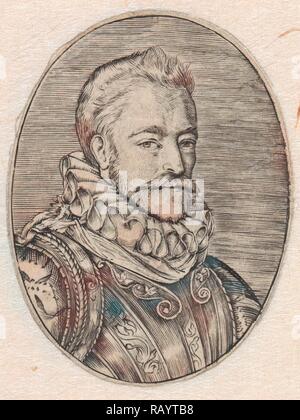 Portrait von Kaufmann Jacques de la Faille, die im Jahre 1584 von Antwerpen floh in Haarlem, Niederlande, drucken Teekocher neuerfundene Stockfoto