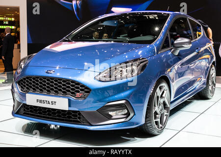 Genf, Schweiz - 8. MÄRZ 2017: Der Ford Fiesta ST Auto auf dem 87. Internationalen Automobilsalon in Genf präsentiert. Stockfoto