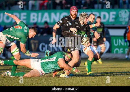 Treviso, Italien. 05 Jan, 2019. Grant Stewart während der Rugby Match in der 13. Runde des Guinness PRO 14, zwischen Benetton Rugby Vs Glasgow Warriors, Treviso, 05. Januar 2019 Credit: Unabhängige Fotoagentur/Alamy leben Nachrichten Stockfoto