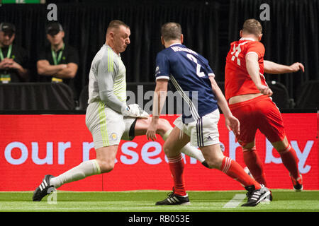 Glasgow, UK, 5. Januar 2019 Wales V Schottland, 2019 Star Sechser, Fußball, SSE Hydro, Glasgow, Großbritannien - 5 Jan 2019; Aktion Credit: Scottish Borders, Medien/Alamy leben Nachrichten Stockfoto