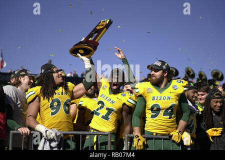 5. Januar 2019. 5 Jan, 2019. Frisco, TX, USA - North Dakota State Spieler feiern nach dem Gewinn der FCS-Meisterschaft bei Toyota Stadium. Credit: Jerome Hicks/ZUMA Draht/Alamy leben Nachrichten Stockfoto