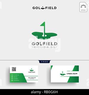 Golf Lage oder Karte logo template Vector Illustration und Business Card Design Stock Vektor