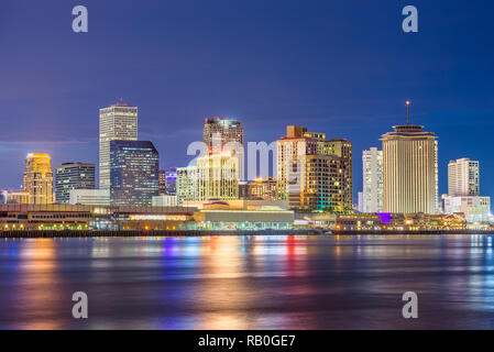 New Orleans, Louisiana, USA Downtown Skyline der Stadt am Mississippi. Stockfoto