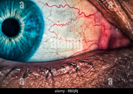 Extreme Nahaufnahme von einem menschlichen Auge Stockfoto