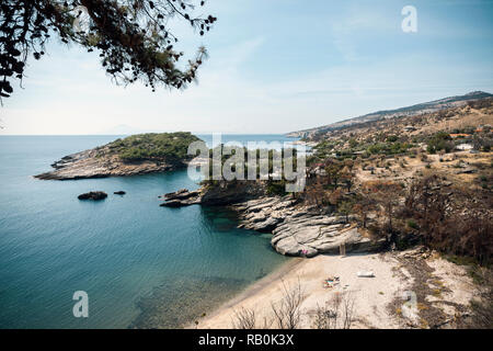 Kleiner Strand in Griechenland auf der Insel Thassos Stockfoto