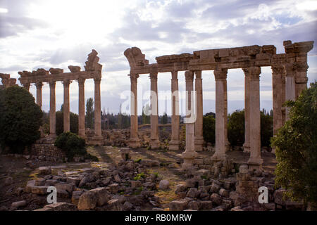 Römische Ruinen der antiken Heliopolis Tempelanlage. Baalbek, Bekaa-tal, Libanon. Stockfoto